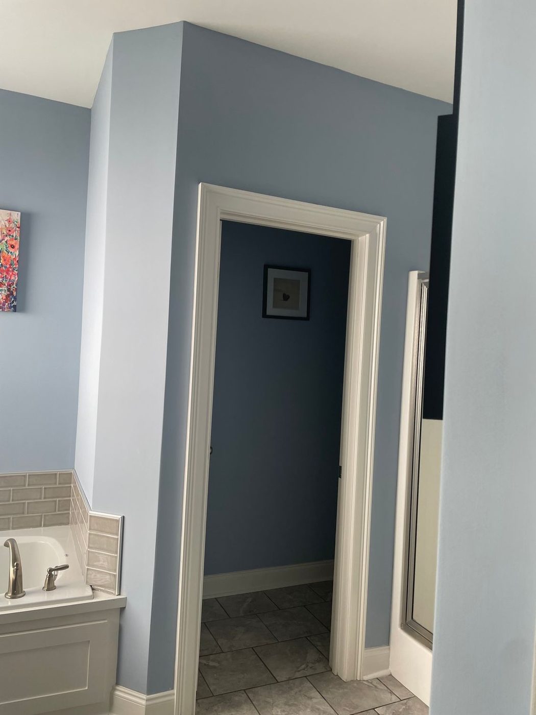 Interior hallway painted with clean trim lines