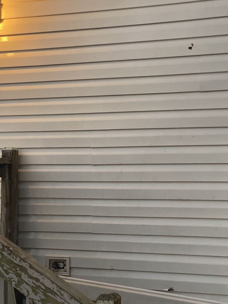 Vinyl siding cleaned by soft washing